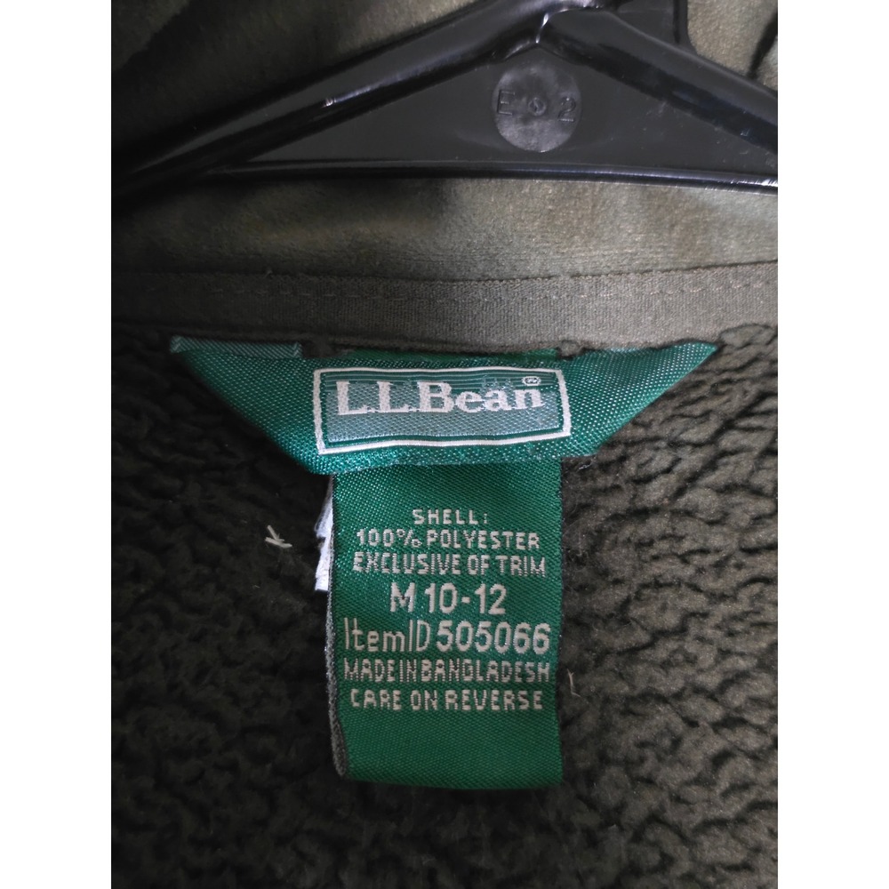 Vintage L.L. Bean Full Zip Fleece Jacket Olive Green M 10-12 505066 Reflective - Picture 7 of 7